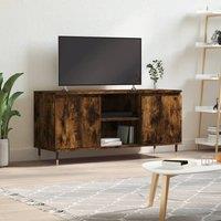 Berkfield Home TV Cabinet Smoked Oak 104x35x50 cm Engineered Wood in Brown | Size: 104 x 35 x 50 cm