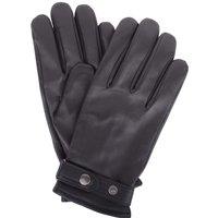 SNUGRUGS Men's Super Soft Leather Biker Winter Gloves with Popper Feature in Black | Size: Small