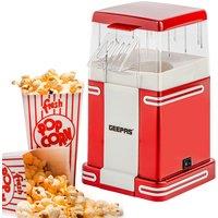 Geepas 1200W Popcorn Maker Machine Retro Hot Air Fat-Free Popcorn Popper in Red