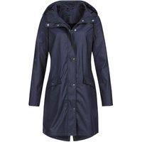 MODISHION Women's Long Sleeves Raincoat Hooded Water-Repellent Jacket Lightweight in Navy | Size: XL