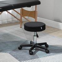 HOMCOM Swivel Salon Stool Adjustable Beauty Facial Tattoo Spa Chair Seat in Black