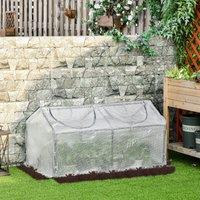 OUTSUNNY Mini Greenhouse Small Plant Grow House w/ Windows for Outdoor in White
