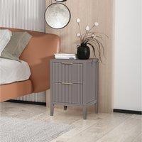 Cabinet Bits Castel 2 Drawer Bedside Table in Grey
