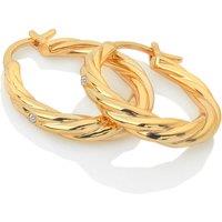 Hot Diamonds Women's HD X Golden Edit Entwine Earrings in Silver | Size: 20mm