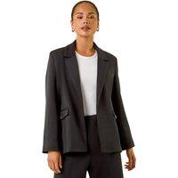 Roman Women's Petite Pocket Detail Stretch Blazer in Black | Size: 14