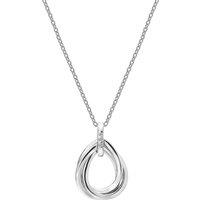Hot Diamonds Women's Trio Teardrop Pendant in Silver | Size: 45 cm
