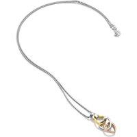 Hot Diamonds Women's Trio Triple Heart Pendant - Rose & Yellow Gold in Silver | Size: 45 cm
