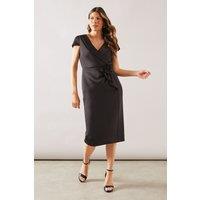 Wallis Women's Occasion Scuba Corsage Midi Dress in Black | Size: 10