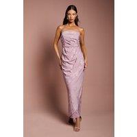 Coast Women's Jacquard Satin Midaxi Dress With Wrap Skirt in Lilac | Size: 10