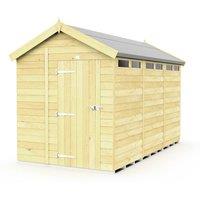Buttercup Farm 7 x 12 Feet Apex Security Shed - Single Door - L358 x W214 x H217 cm in Brown