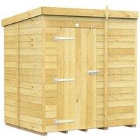 Buttercup Farm 6 x 5 Feet Pent Shed - Single Door W/O Windows - L147 x W185 x H201 cm in Brown