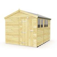 Buttercup Farm 8 x 11 Feet Apex Shed - Single Door W/ Windows - L329 x W231 x H217 cm in Brown
