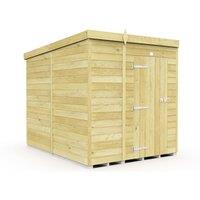 Buttercup Farm 5 x 8 Feet Pent Shed - Single Door W/O Windows - L231 x W158 x H201 cm in Brown