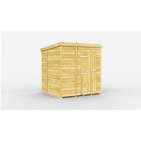 Buttercup Farm 6 x 7 Feet Pent Shed - Single Door W/O Windows - L214 x W185 x H201 cm in Brown