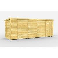 Buttercup Farm 17 x 7 Feet Pent Shed - Single Door W/O Window - L214 x W492 x H201 cm in Brown