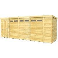 Buttercup Farm 18 x 5 Feet Pent Security Shed - Single Door - L147 x W533 x H201 cm in Brown