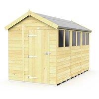 Buttercup Farm 7 x 12 Feet Apex Shed - Single Door W/ Windows - L358 x W214 x H217 cm in Brown