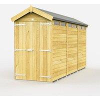 Buttercup Farm 4 x 12 Feet Apex Security Shed - Double Door - L358 x W118 x H217 cm in Brown