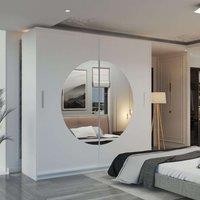 Milos Sliding Wardrobe with Mirror-LED Light W150cm x H217cm
