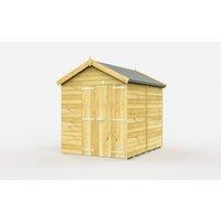 Buttercup Farm 6 x 7 Feet Apex Shed - Double Door W/O Windows - L214 x W175 x H217 cm in Brown