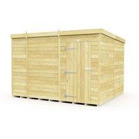 Buttercup Farm 9 x 8 Feet Pent Shed - Single Door W/O Windows - L231 x W276 x H201 cm in Brown