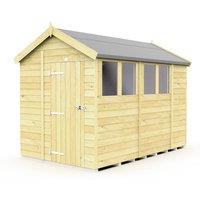 Buttercup Farm 6 x 10 Feet Apex Shed - Single Door W/ Windows - L302 x W175 x H217 cm in Brown