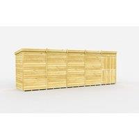 Buttercup Farm 19 x 4 Feet Pent Shed - Double Door W/O Window - L118 x W560 x H201 cm in Brown