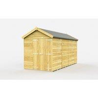Buttercup Farm 7 x 13 Feet Apex Shed - Double Door W/O Window - L387 x W214 x H217 cm in Brown