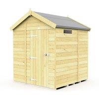Buttercup Farm 6 x 5 Feet Apex Security Shed - Single Door - L158 x W175 x H217 cm in Brown