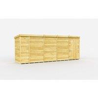 Buttercup Farm 18 x 4 Feet Pent Shed - Single Door W/O Window - L118 x W533 x H201 cm in Brown