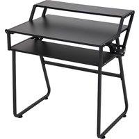 Living and Home Office & Gaming Desk with Cup Holder and Headphone Hook in Black