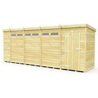 Buttercup Farm 18 x 4 Feet Pent Security Shed - Single Door - L118 x W533 x H201 cm in Brown