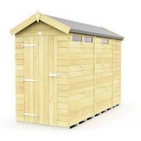 Buttercup Farm 4 x 9 Feet Apex Security Shed - Single Door - L272 x W118 x H217 cm in Brown
