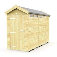 Buttercup Farm 4 x 10 Feet Apex Security Shed - Single Door - L302 x W118 x H217 cm in Brown