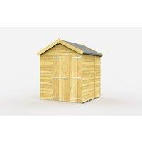 Buttercup Farm 6 x 5 Feet Apex Shed - Double Door W/O Windows - L158 x W175 x H217 cm in Brown
