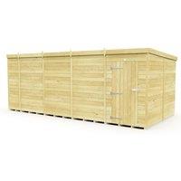 Buttercup Farm 17 x 8 Feet Pent Shed - Single Door W/O Window - L231 x W492 x H201 cm in Brown