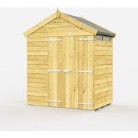 Buttercup Farm 6 x 4 Feet Apex Security Shed - Double Door - L127 x W175 x H217 cm in Brown