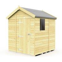 Buttercup Farm 6 x 5 Feet Apex Shed - Single Door W/ Windows - L158 x W175 x H217 cm in Brown