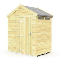 Buttercup Farm 6 x 4 Feet Apex Security Shed - Single Door - L127 x W175 x H217 cm in Brown