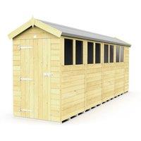 Buttercup Farm 4 x 18 Feet Apex Shed - Single Door W/ Windows - L533 x W118 x H217 cm in Brown