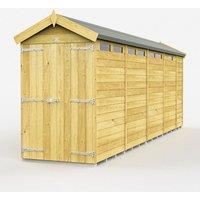 Buttercup Farm 4 x 17 Feet Apex Security Shed - Double Door - L503 x W118 x H217 cm in Brown