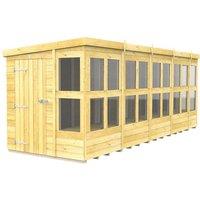 Buttercup Farm 18 x 6 Feet Pent Potting Shed - Wood - L178 x W533 x H201 cm in Brown