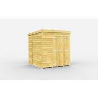 Buttercup Farm 6 x 7 Feet Pent Shed - Double Door W/O Windows - L214 x W185 x H201 cm in Brown