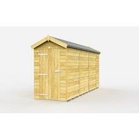 Buttercup Farm 4 x 14 Feet Apex Shed - Single Door W/O Window - L417 x W118 x H217 cm in Brown