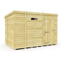 Buttercup Farm 9 x 7 Feet Pent Security Shed - Single Door - L214 x W276 x H201 cm in Brown