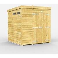 Buttercup Farm 6 x 6 Feet Pent Security Shed - Double Door - L178 x W185 x H201 cm in Brown