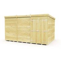 Buttercup Farm 12 x 8 Feet Pent Shed - Double Door W/O Window - L231 x W358 x H201 cm in Brown