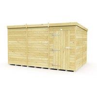 Buttercup Farm 12 x 8 Feet Pent Shed - Single Door W/O Window - L231 x W358 x H201 cm in Brown