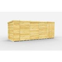 Buttercup Farm 17 x 7 Feet Pent Shed - Double Door W/O Window - L214 x W492 x H201 cm in Brown
