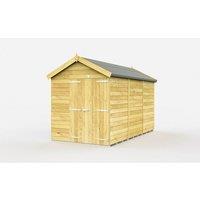 Buttercup Farm 7 x 12 Feet Apex Shed - Double Door W/O Window - L358 x W214 x H217 cm in Brown